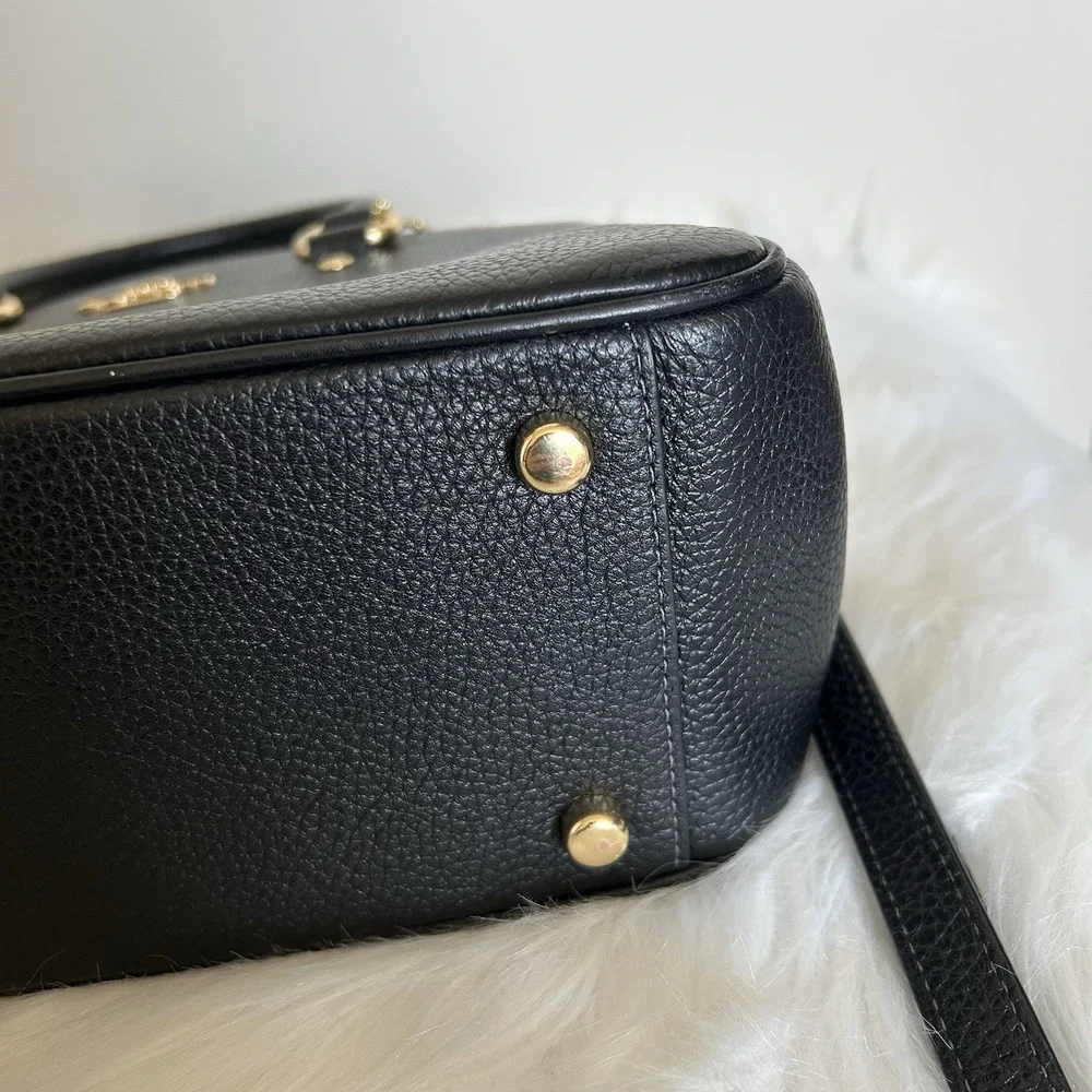 Coach Savannah Small Black Pebbled Leather Satchel Shoulder Bag Excellent - Picture 6 of 16